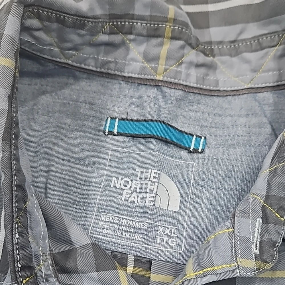 Size 2XL XXL Men's Grey Plaid Long Sleeve Button-Down Shirt by The North Face